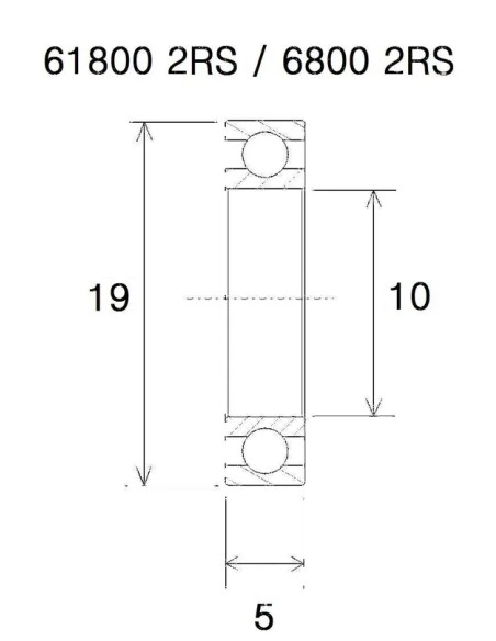 BLACK BEARING Umlenkung & Lager - BEARING B5 10X19X5MM