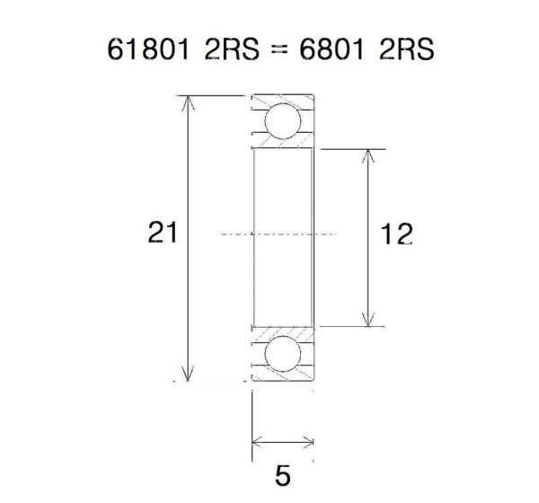 BLACK BEARING Umlenkung & Lager - BEARING B5 12X21X5MM