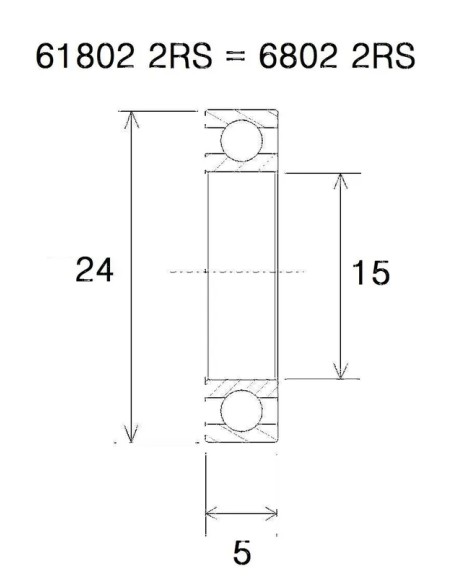 BLACK BEARING Umlenkung & Lager - BEARING B5 15X24X5MM