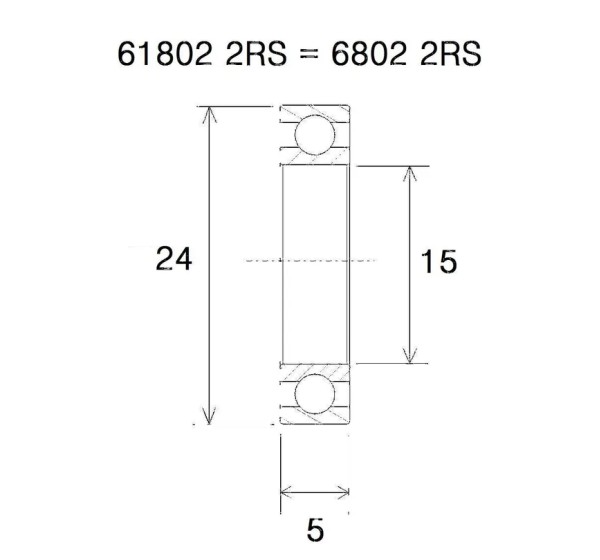 BLACK BEARING Umlenkung & Lager - BEARING B5 15X24X5MM