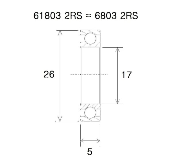 BLACK BEARING Umlenkung & Lager - BEARING B5 17X26X5MM