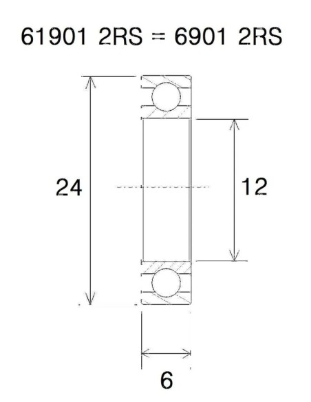 BLACK BEARING Umlenkung & Lager - BEARING B5 12X24X6MM