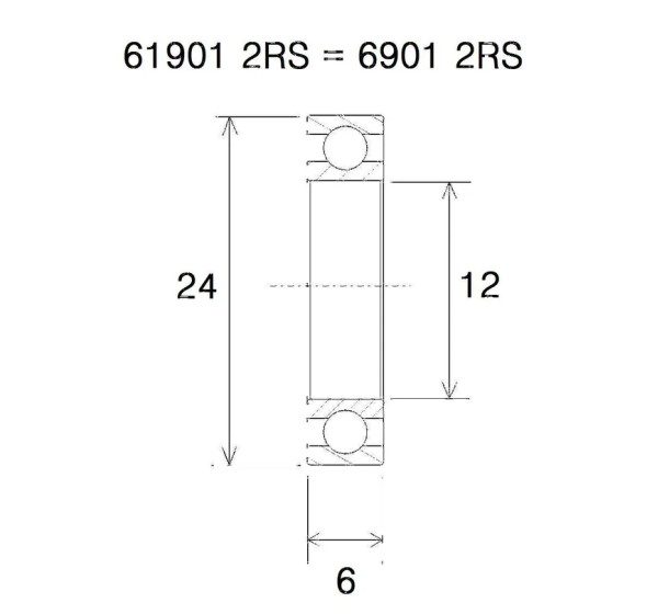 BLACK BEARING Umlenkung & Lager - BEARING B5 12X24X6MM