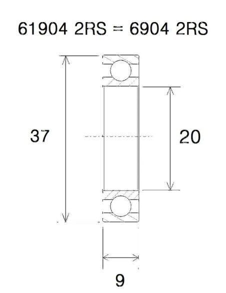 BLACK BEARING Umlenkung & Lager - BEARING B5 20X37X9MM