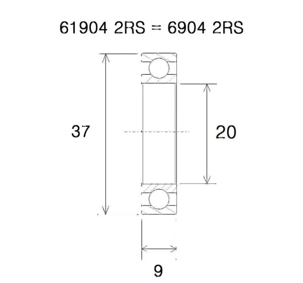 BLACK BEARING Umlenkung & Lager - BEARING B5 20X37X9MM
