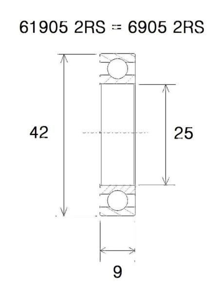 BLACK BEARING Umlenkung & Lager - BEARING B5 25X42X9MM