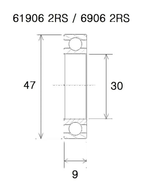 BLACK BEARING Umlenkung & Lager - BEARING B5 30X47X9MM