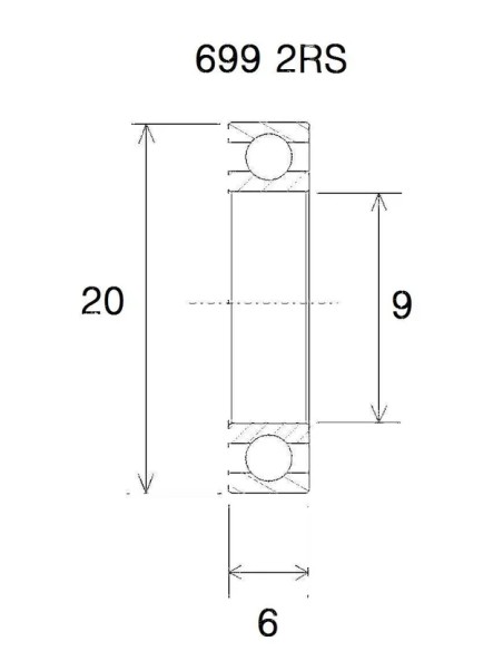 BLACK BEARING Umlenkung & Lager - BEARING B5 9X20X6MM