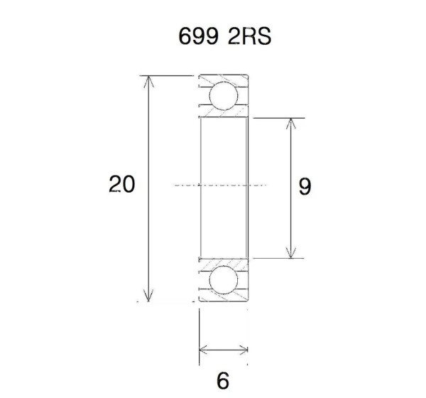 BLACK BEARING Umlenkung & Lager - BEARING B5 9X20X6MM