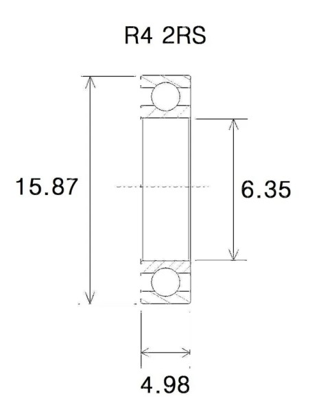 BLACK BEARING Umlenkung & Lager - BEARING B5 6.35X15.88X4.98MM
