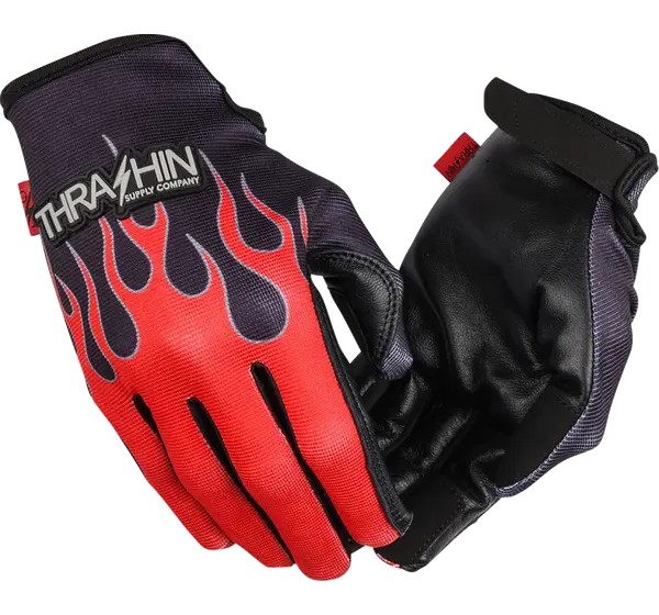 THRASHIN SUPPLY CO. Straße - GLOVE FLAME STEALTH LEATHER PA