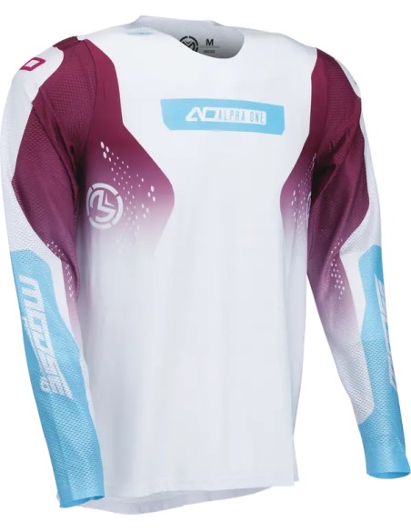MOOSE OFFROAD SOFT-GOODS Jerseys - JERSEY ALPHA ONE WHITE/PURPLE