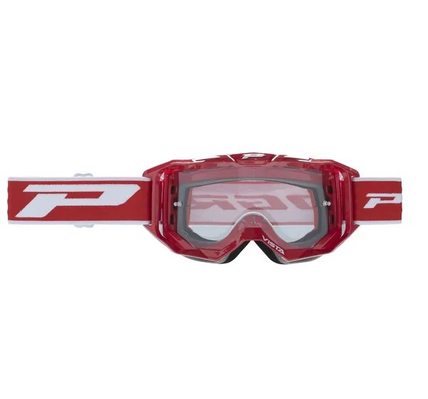 PRO GRIP Motorradbrillen - GOGGLE PRO GRIP VISTA RED/CLEA