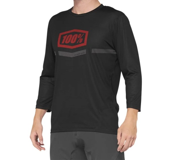 100% MTB Jerseys - JRSY 3/4 ARMTC BK/RD XL