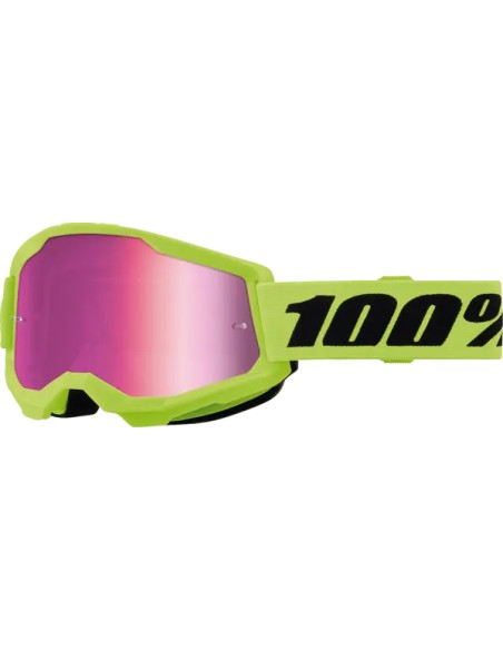 100% Motorradbrillen - GOGGLE STRATA 2 JNR NEON YL MR