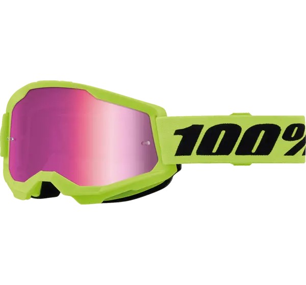 100% Motorradbrillen - GOGGLE STRATA 2 JNR NEON YL MR