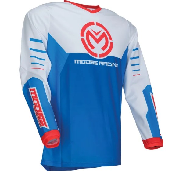MOOSE OFFROAD SOFT-GOODS Jerseys - JERSEY QUALIFIER RED/WHITE/BLU
