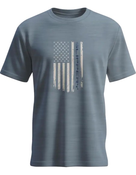 SLIPPERY T-Shirts, Poloshirts & Tanktops - TEE SLIPPERY FLAG FLINT BLUE H