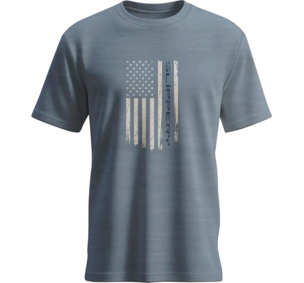 SLIPPERY T-Shirts, Poloshirts & Tanktops - TEE SLIPPERY FLAG FLINT BLUE H
