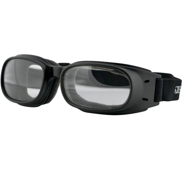 BOBSTER Motorradbrillen - GOGGLE PISTON BLACK W/ CLEAR L