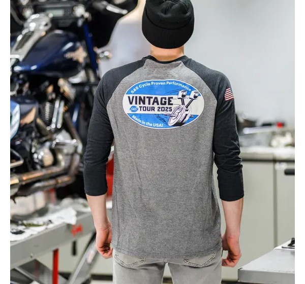 S&S CYCLE T-Shirts, Poloshirts & Tanktops - TEE SHIRT VINTAGE TOUR - 3/4 S