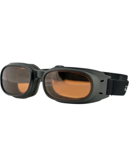 BOBSTER Motorradbrillen - GOGGLE PISTON BLACK W/ AMBER L