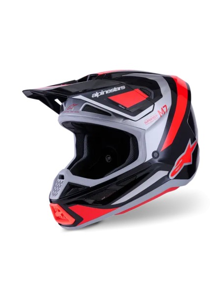 ALPINESTARS(MX) Offroad - HELMET SM7 RISE BLK/RD/SILV 2X