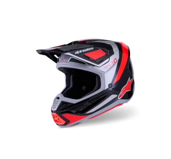 ALPINESTARS(MX) Offroad - HELMET SM7 RISE BLK/RD/SILV 2X