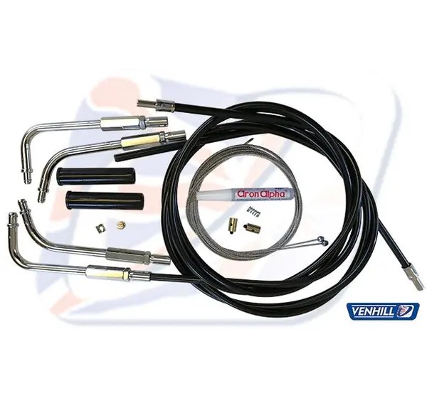 VENHILL Gasgriffe - HD THROTTLE CABLE KIT BLACK. P
