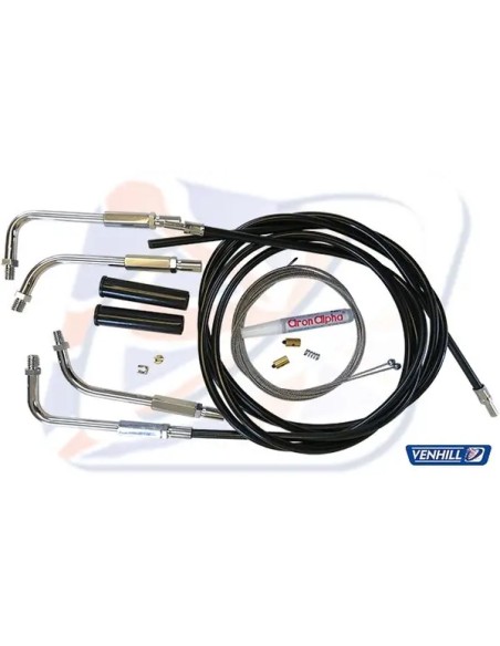 VENHILL Gasgriffe - HD THROTTLE CABLE KIT BLACK. T