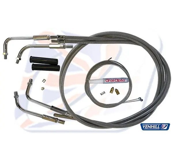 VENHILL Gasgriffe - HD THROTTLE CABLE KIT BRAIDED.