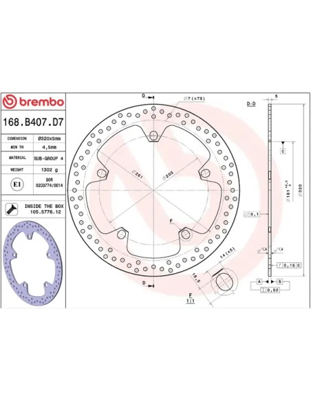 BREMBO Bremsscheiben - Detailansicht