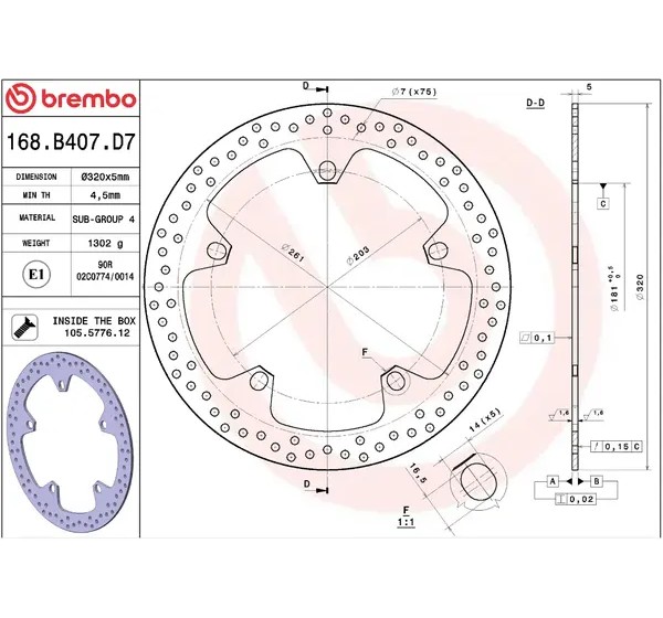 BREMBO Bremsscheiben - Detailansicht