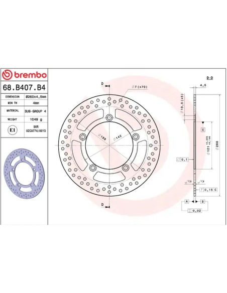 BREMBO Bremsscheiben - Detailansicht