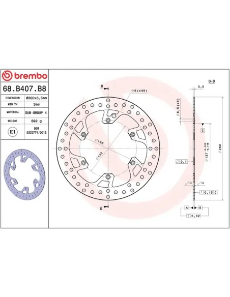 BREMBO Bremsscheiben - Detailansicht