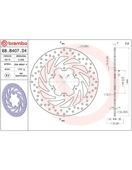 BREMBO Bremsscheiben - Detailansicht