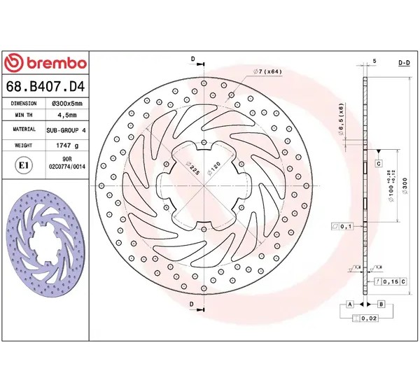 BREMBO Bremsscheiben - Detailansicht