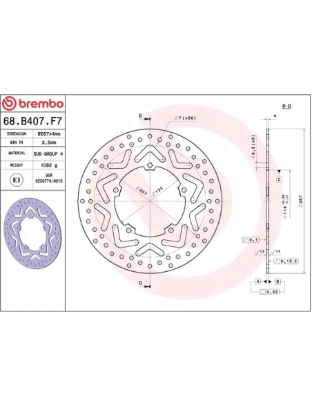 BREMBO Bremsscheiben - Detailansicht