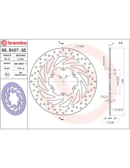 BREMBO Bremsscheiben - Detailansicht
