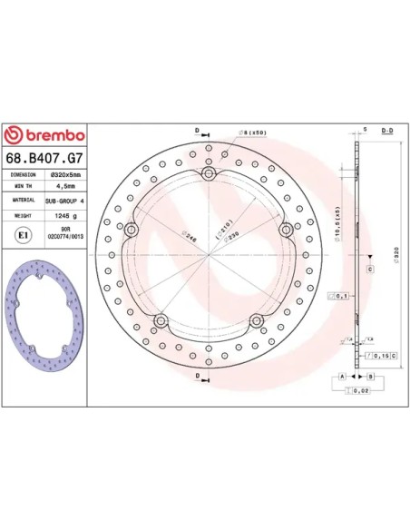 BREMBO Bremsscheiben - Detailansicht