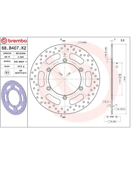 BREMBO Bremsscheiben - Detailansicht