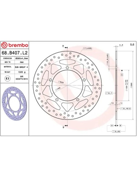BREMBO Bremsscheiben - Detailansicht