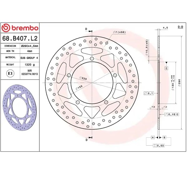 BREMBO Bremsscheiben - Detailansicht
