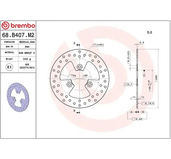 BREMBO Bremsscheiben - Detailansicht