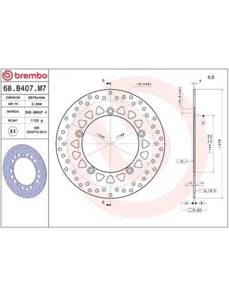 BREMBO Bremsscheiben - Detailansicht