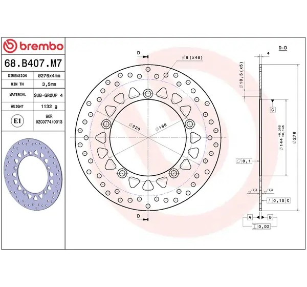 BREMBO Bremsscheiben - Detailansicht