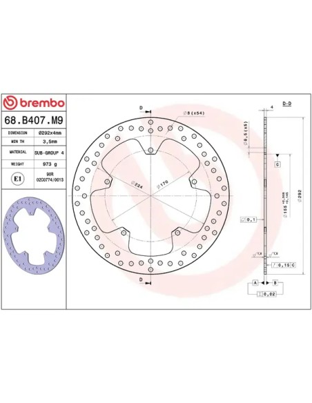 BREMBO Bremsscheiben - Detailansicht