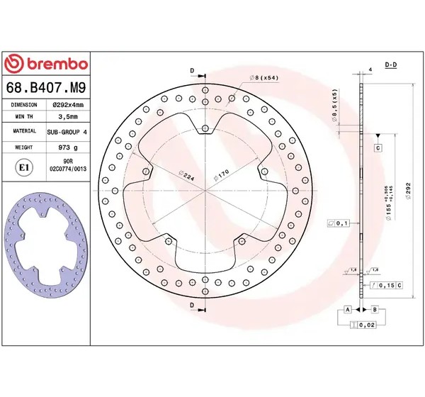 BREMBO Bremsscheiben - Detailansicht