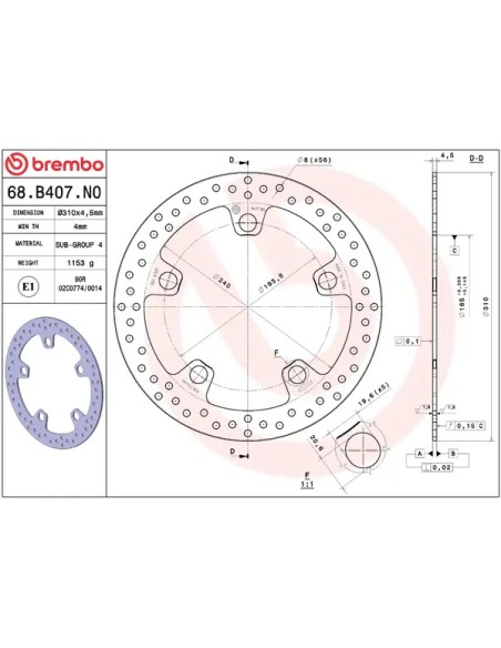 BREMBO Bremsscheiben - Detailansicht