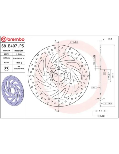 BREMBO Bremsscheiben - Detailansicht